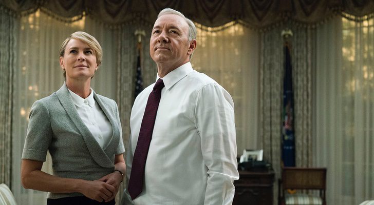 Robin Wright (Claire Underwood) y Kevin Spacey (Francis Underwood) en la serie política de Netflix 'House of Cards'