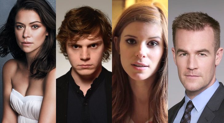 Nuevas incorporaciones a 'Pose' de Ryan Murphy, de izquierda a derecha: Tatiana Masliany, Evan Peters, Kate Mara y James Van Der Beek