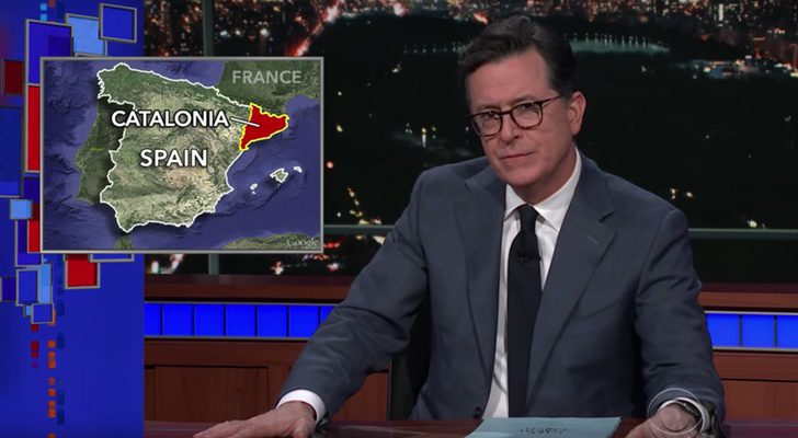 Stephen Colbert explica el conflicto catalán en 'The Late Late Show'