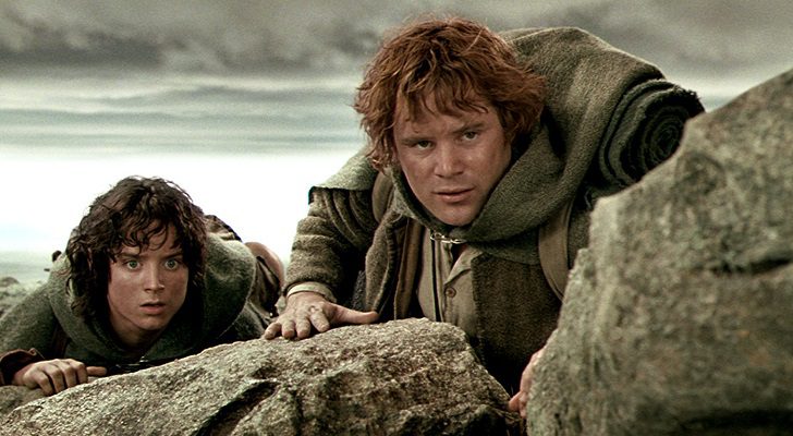Elijah Wood y Sean Astin como Frodo y Sam en "El señor de los anillos"