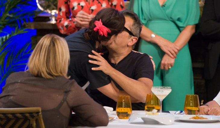 Silvia Abril besando a Andreu Buenafuente en 'MasterChef Celebrity'
