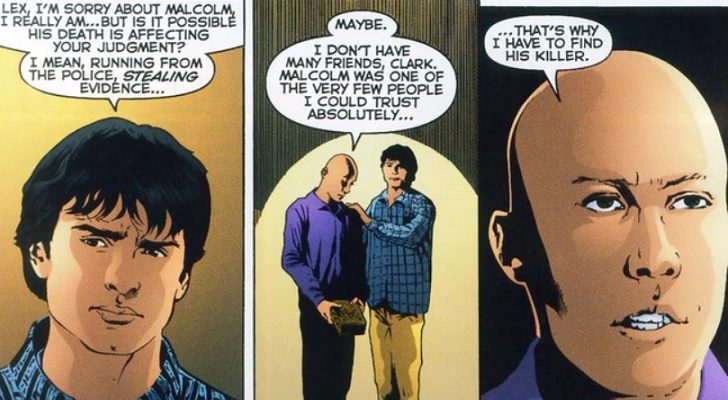 Clark Kent y Lex Luthor en el cómic de 'Smallville'