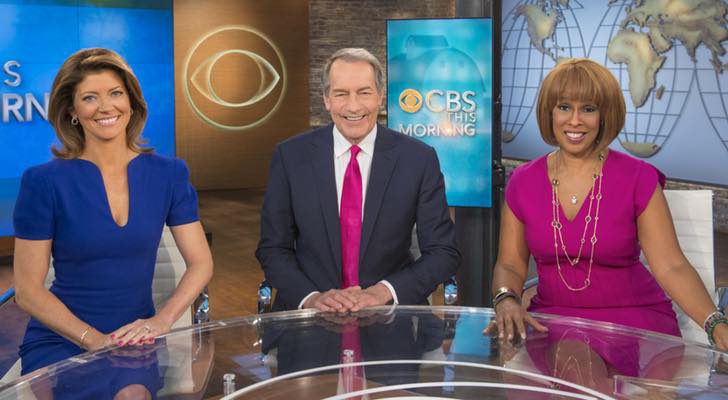 De izq. a dcha.: Norah O'Donnell, Charlie Rose y Gayle King en 'CBS This Morning'