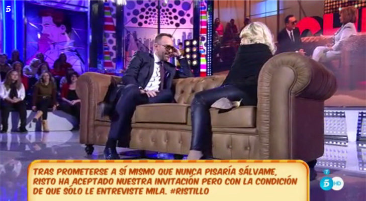 Risto es entrevistado por Mila Ximénez en 'Sálvame'