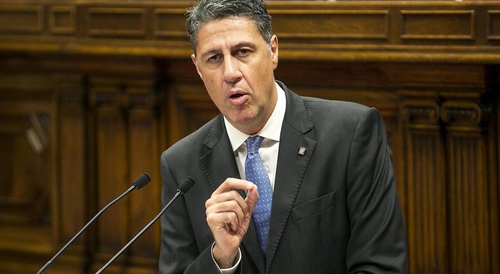 El líder del PP en Cataluña, Xavier García Albiol, durante una intervención en el Parlament