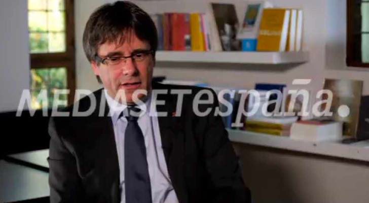 Carles Puigdemont en su entrevista con Telecinco