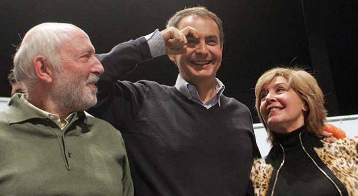 Álvaro de Luna, Zapatero y Concha Velasco en una campaña electoral del PSOE