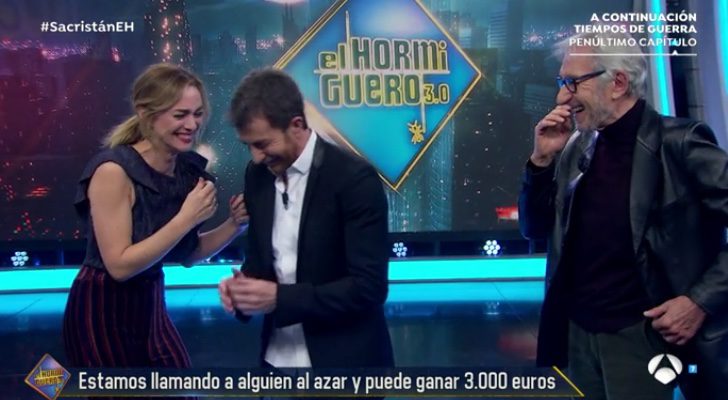 Marta Hazas, José Sacristán y Pablo Motos en 'El Hormiguero'