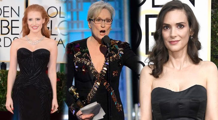 Jessica Chastain, Meryl Streep y Winona Ryder en los Globos de Oro