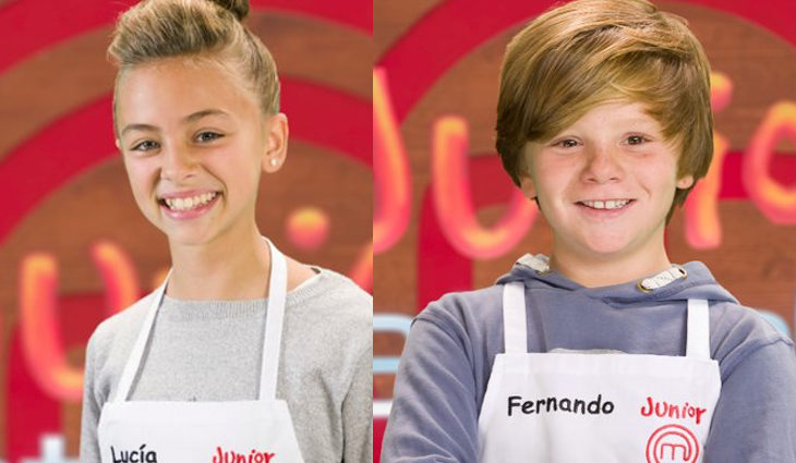 Lucía (izq) y Fernando (der) en las fotos promocionales de 'MasterChef Junior 5'