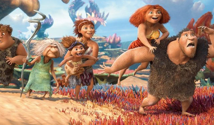 Los protagonistas de la película de animación "Los Croods: una aventura prehistórica"