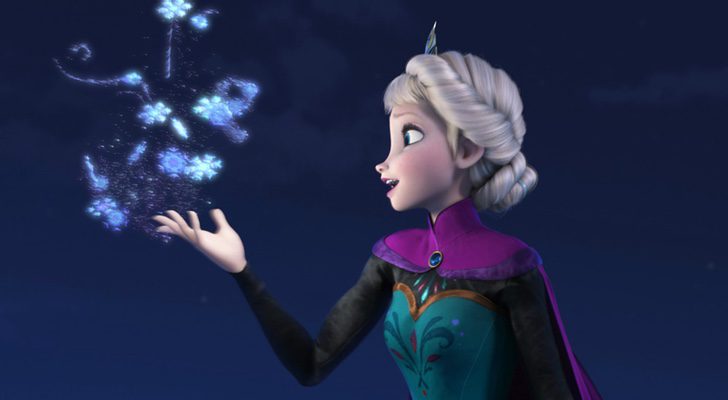Elsa cantando "Suéltalo" ("Let it go") en "Frozen" justo antes de la pausa publicitaria de Telecinco