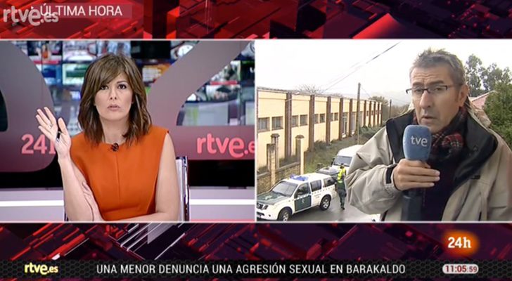 Conexión del canal 24 Horas con un reportero en el lugar de los hechos