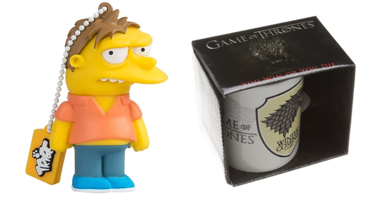 Pen Drive 8 GB de Barney de 'Los Simpson' y Taza de la casa Stark de 'Juego de Tronos'
