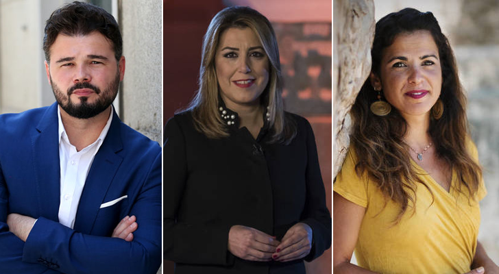 Susana Díaz, Gabriel Rufián y Teres Rodríguez