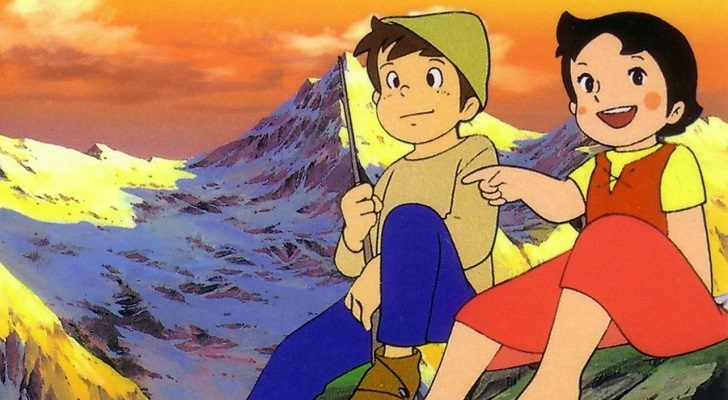 Imagen de una escena en la que Pedro y Heidi disfrutan de la naturaleza en 'Heidi'