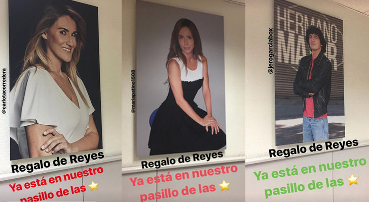 Carlota Corredera, María Patiño y Jero García en el paseo de la fama de Mediaset
