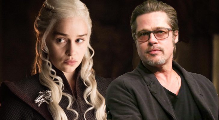 Emilia Clarke y Brad Pitt