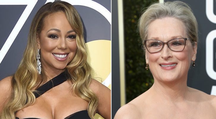 Mariah Carey y Meryl Streep durante la ceremonia de los Globos de Oro