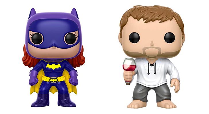 Funko de Batgirl de 'Batman' y Funko de Jacob de 'Perdidos'