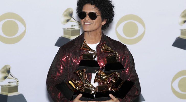 Bruno Mars, el gran triunfador en la gala de los Premios Grammy 2018