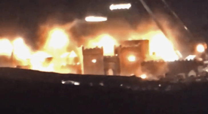 Fotograma del vídeo en el que arde Invernalia