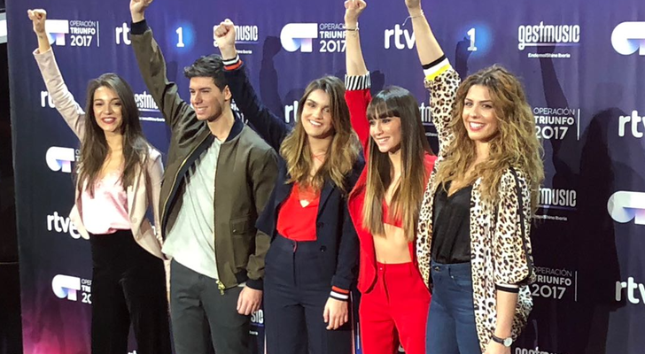 Los finalistas de 'OT 2017' posan ante la prensa