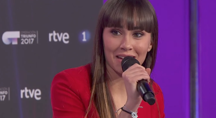 Aitana en la rueda de prensa