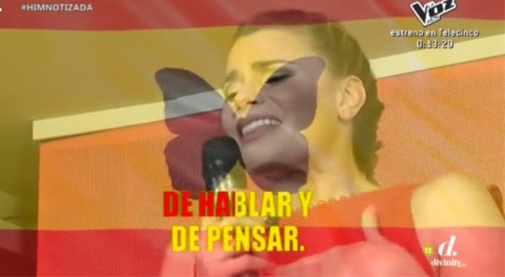 María Lapiedra cantando su himno en 'Cazamariposas'