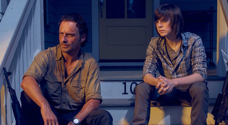 Andrew Lincoln y Chandler Riggs en 'The Walking Dead'