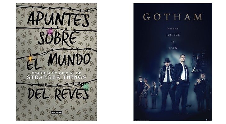 Libro de 'Stranger Things' y póster de 'Gotham'