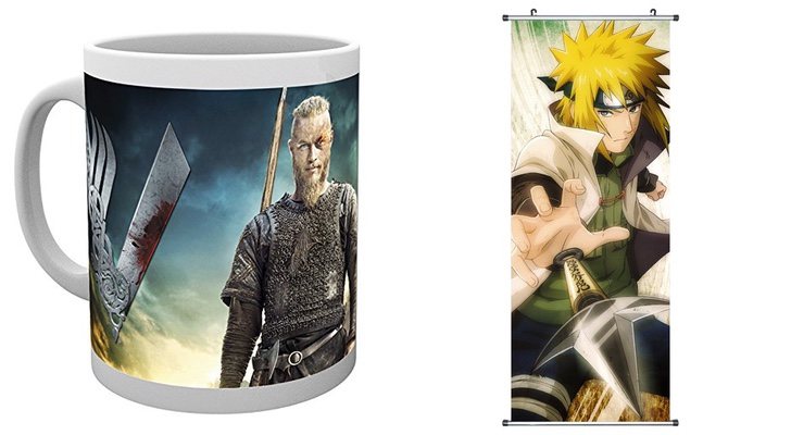Taza de 'Vikings' y póster de 'Naruto'