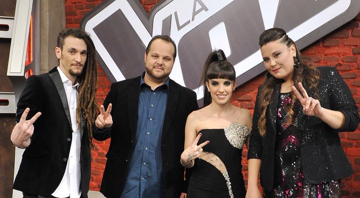 Jaume Mas, David Barrull, Dina Arriaza y Estela Amaya, finalistas de la segunda edición de 'La Voz'