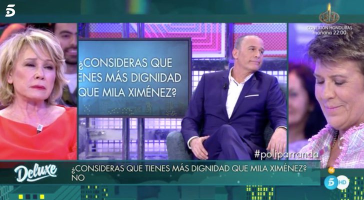 Mila Ximénez frente a Carlos Lozano en 'Sábado Deluxe'