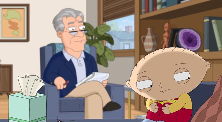 Stewie de 'Padre de familia' en la sesión de terapia