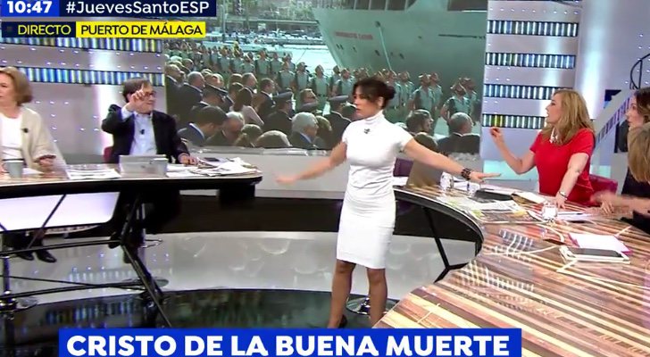 Marhuenda y Elisa Beni debatiendo en 'Espejo Público'