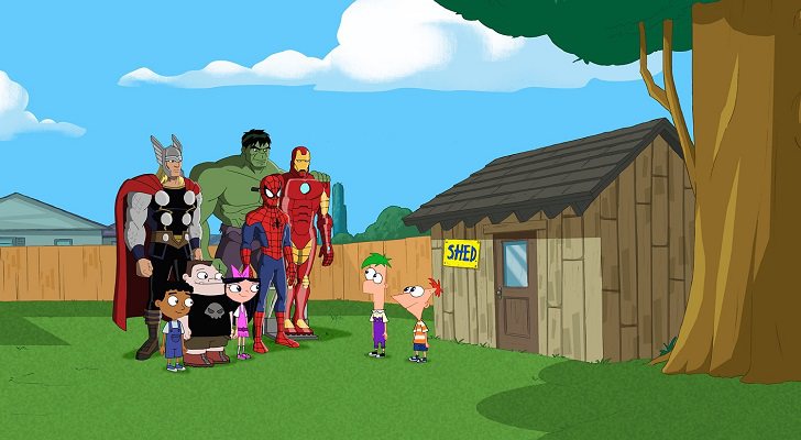 Phineas y Ferb conocieron a algunos de los héroes de Marvel