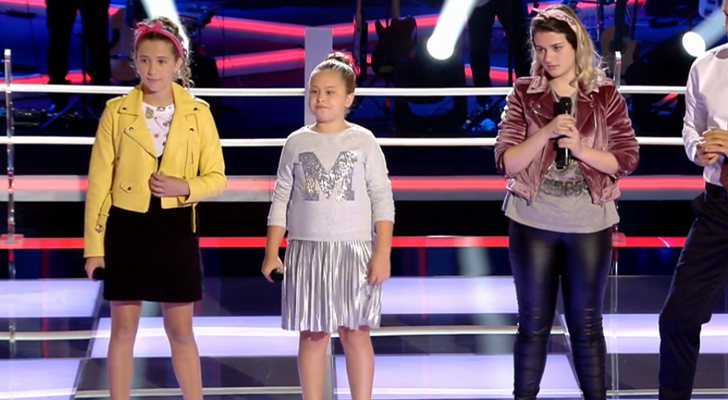 Yastina, Valentina y Helena en su batalla de 'La Voz Kids'