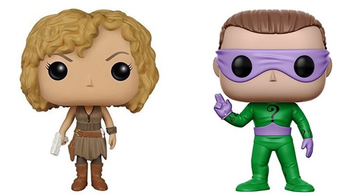 Funko de Silver Song de 'Doctor Who' y funko de The Riddler de 'Batman'