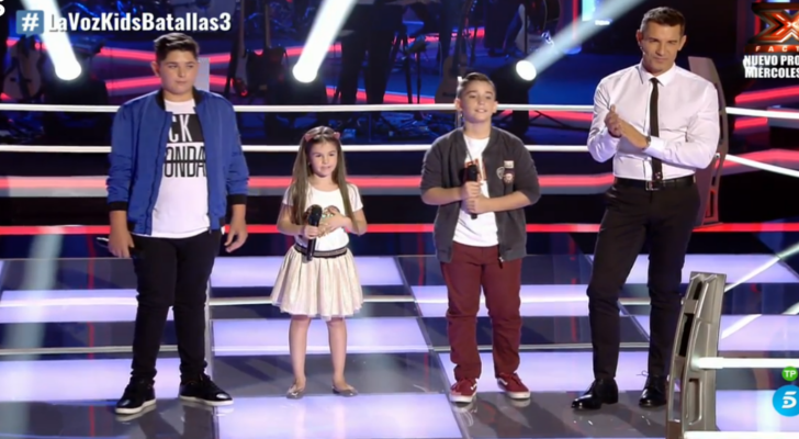 Iván, Rocío y José Manuel en las Batallas de 'La Voz Kids'