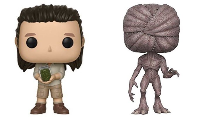 Funko de Eugene de 'The Walking Dead' y funko del Demogorgon de 'Stranger Things'