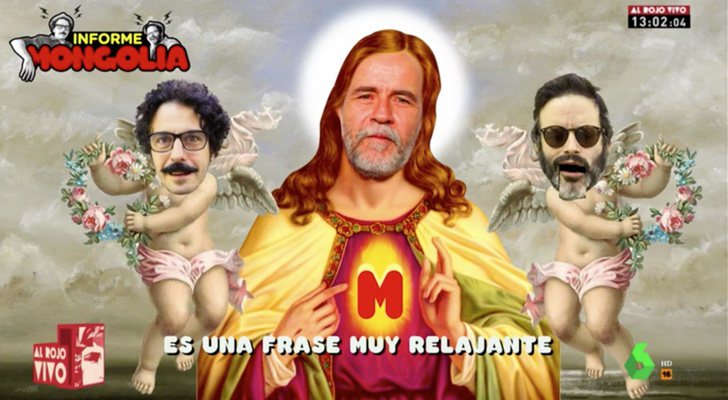 Imagen del musical &quot;Me cago en dios&quot; de Informe Mongolia con Willy Toledo en &#39;Al rojo vivo&#39;