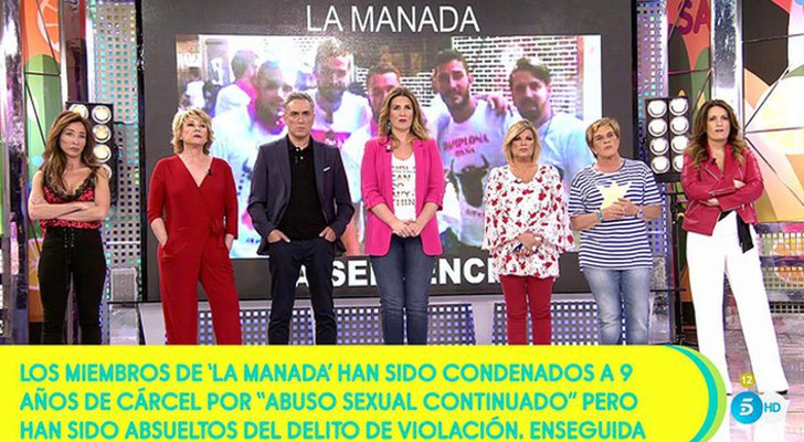 Carlota Corredera y sus compañeros se pronuncian sobre la sentencia contra La Manada en 'Sálvame'