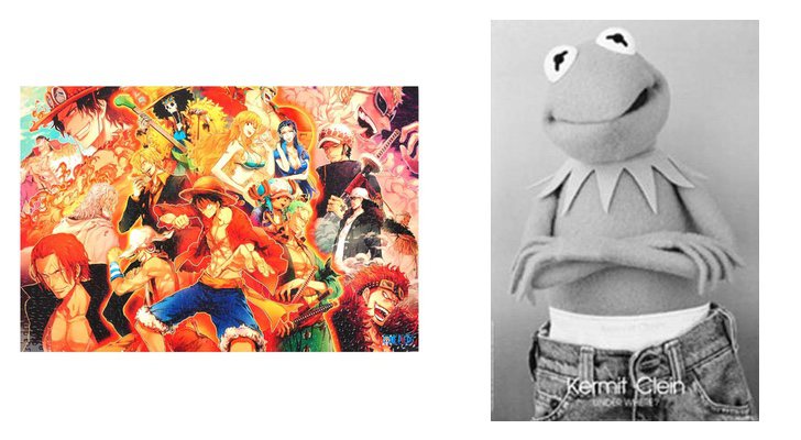Puzzle de 'One Piece' y póster de la Rana Gustavo de 'The Muppets'