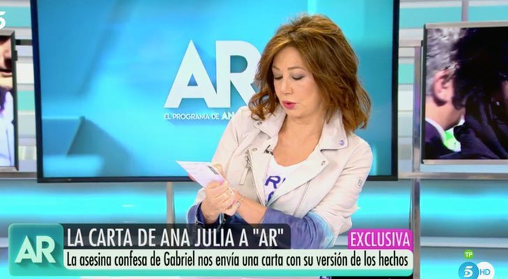 Ana Rosa Quintana presenta la carta de Ana Julia en 'El Programa de Ana Rosa'
