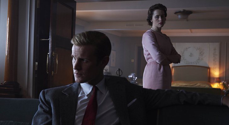 Claire Foy y Matt Smith en &#39;The Crown&#39;