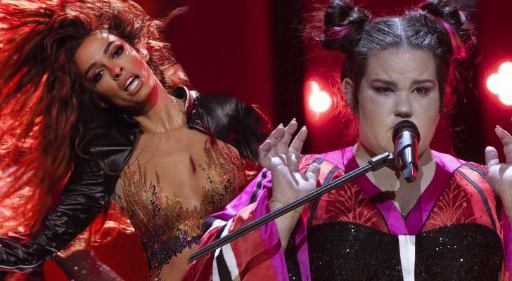 Eleni Foureira, representante de Chipre, y Netta, representante de Israel