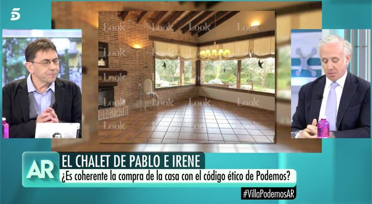 Juan Carlos Monedero y Eduardo Inda en la mesa de debate de &#39;El programa de Ana Rosa&#39;