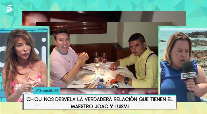 Chiqui con su marido Borja Navarro en el programa 'Socialité' presentado por María Patiño