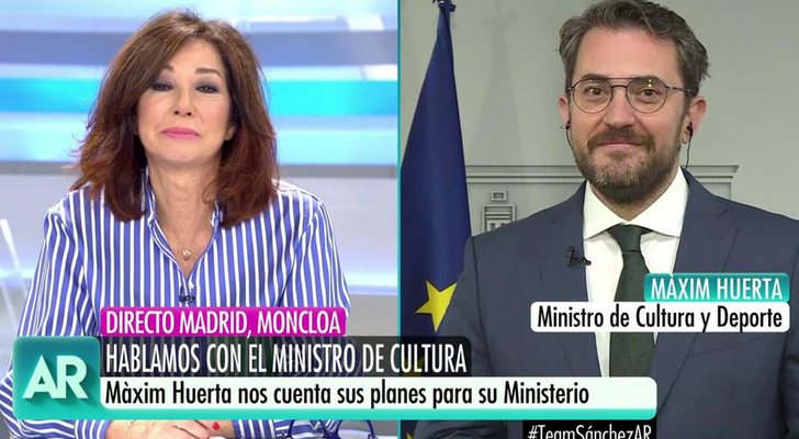 Màxim Huerta y Ana Rosa Quintana en 'El programa de Ana Rosa'